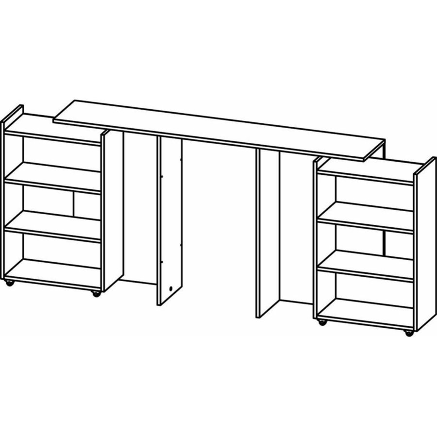 TVILUM Naia Kopfteil, m. 8 Regale – weiße Spanplatte (140 cm)