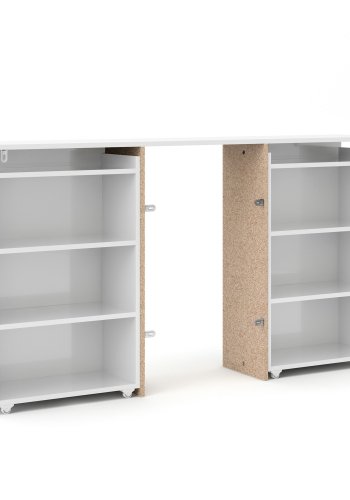 TVILUM Naia Kopfteil, m. 8 Regale – weiße Spanplatte (140 cm)