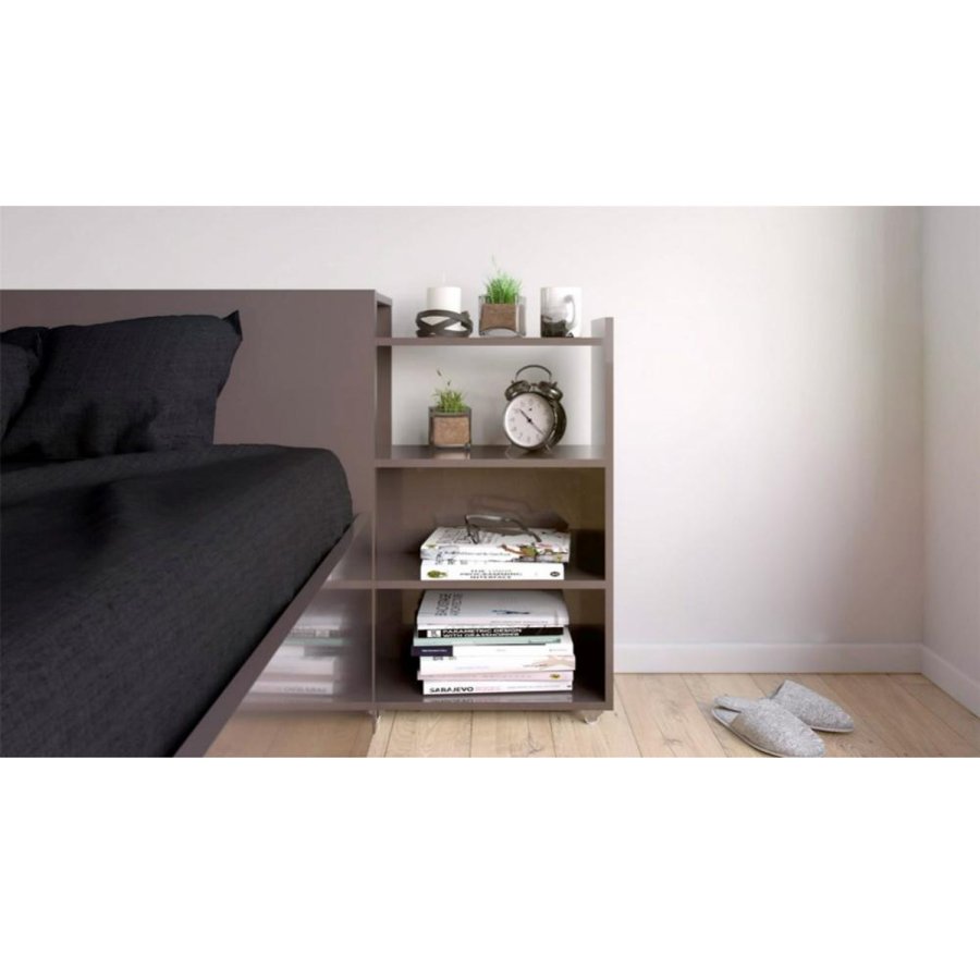 TVILUM Naia Kopfteil, m. 8 Regale – weiße Spanplatte (140 cm)