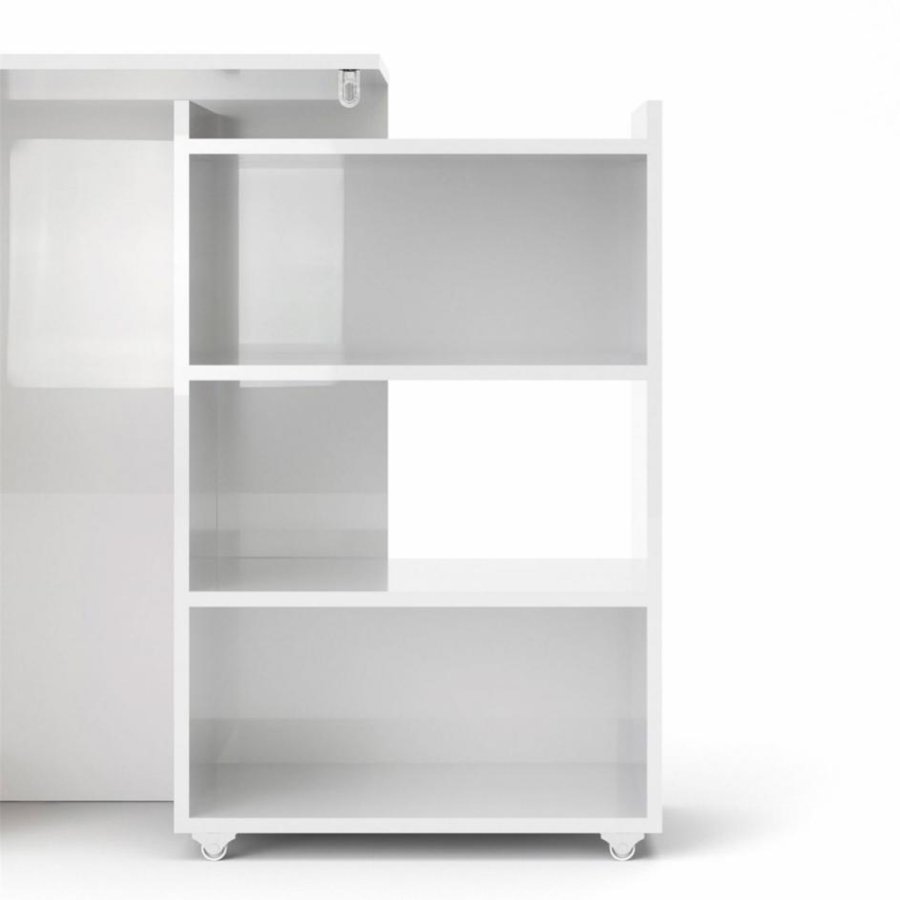 TVILUM Naia Kopfteil, m. 8 Regale – weiße Spanplatte (140 cm)