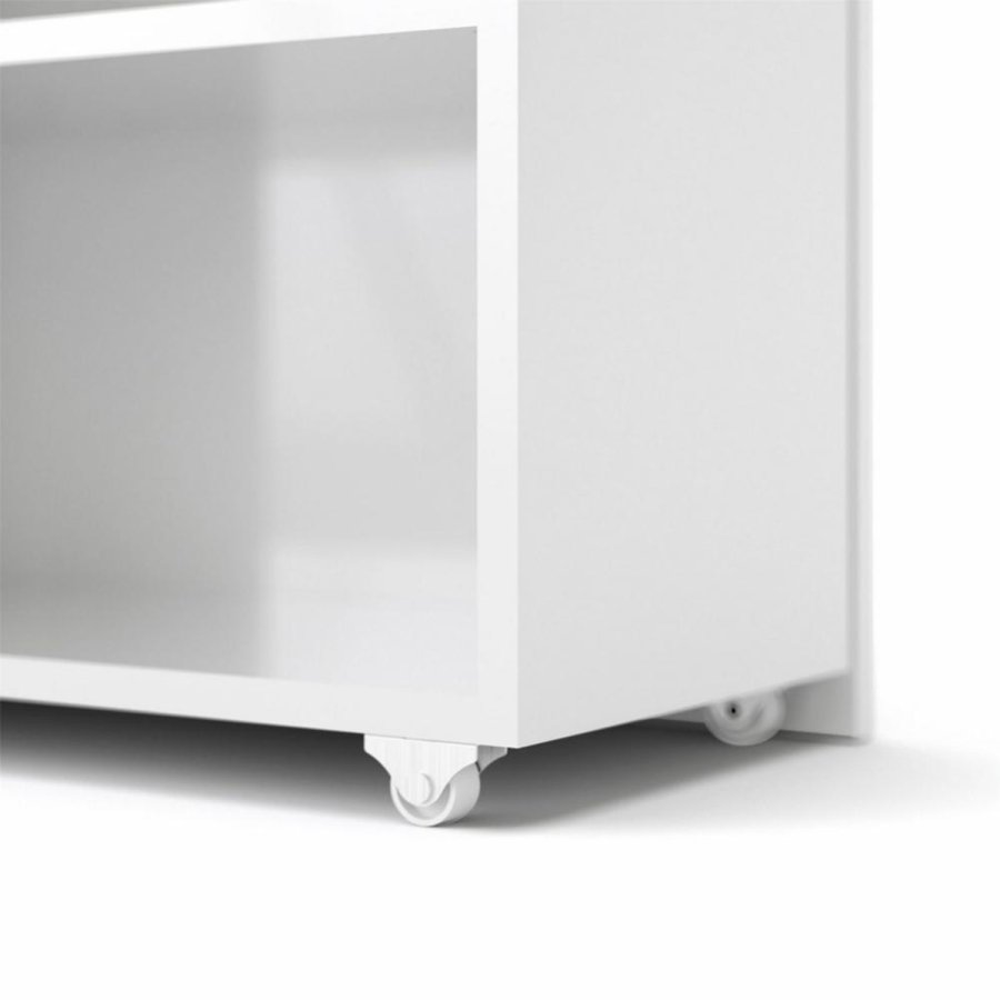 TVILUM Naia Kopfteil, m. 8 Regale – weiße Spanplatte (140 cm)