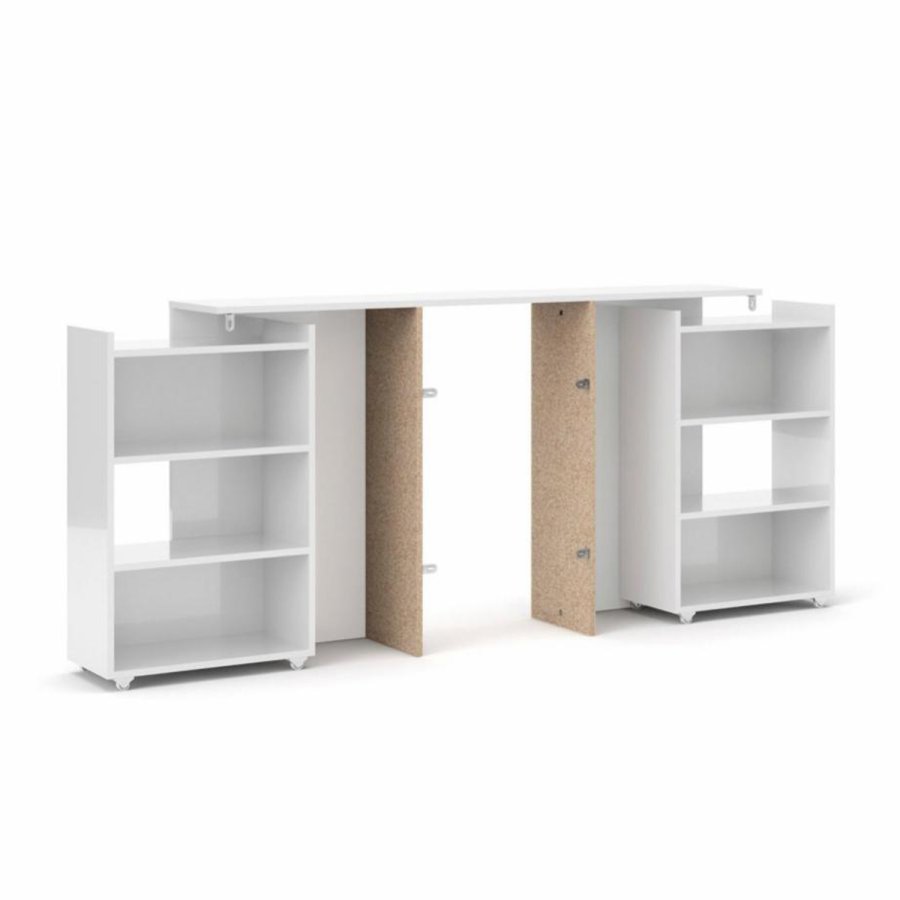 TVILUM Naia Kopfteil, m. 8 Regale – weiße Spanplatte (140 cm)