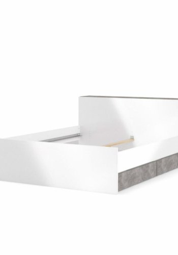 TVILUM Naia hovedgavl, m. med opbevaring - gr� folie og sp�nplade (160cm)