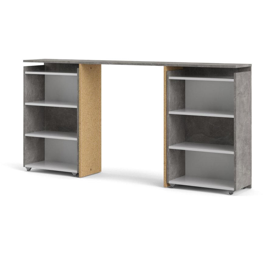 TVILUM Naia Kopfteil, m. mit Stauraum - graue Folie und Spanplatte (160cm)