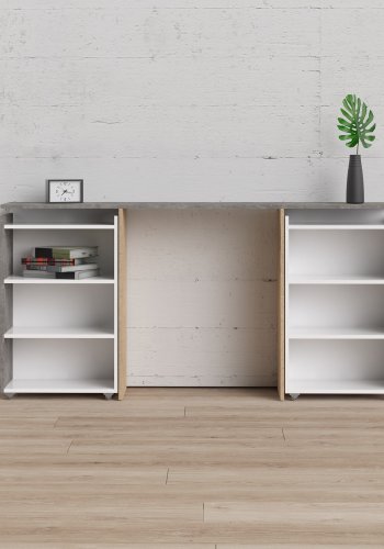 TVILUM Naia Kopfteil, m. mit Stauraum - graue Folie und Spanplatte (160cm)