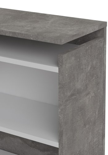 TVILUM Naia Kopfteil, m. mit Stauraum - graue Folie und Spanplatte (160cm)