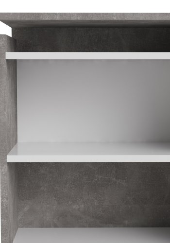 TVILUM Naia Kopfteil, m. mit Stauraum - graue Folie und Spanplatte (160cm)