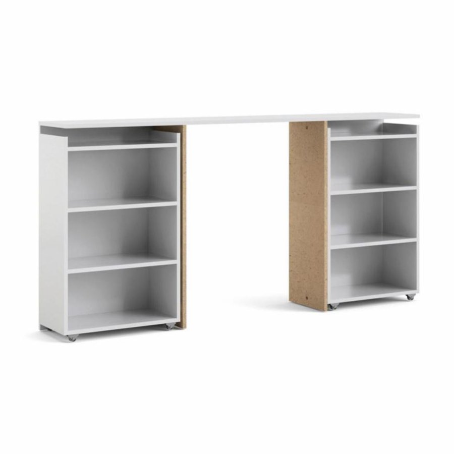 TVILUM Naia Kopfteil, mit 8 Regalen - weiße Spanplatte (160cm)