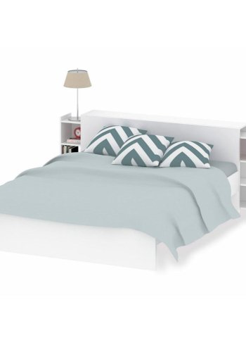 TVILUM Naia Kopfteil, mit 8 Regalen - weiße Spanplatte (160cm)