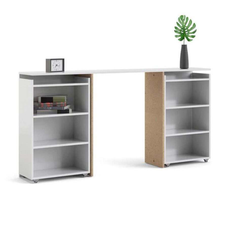 TVILUM Naia Kopfteil, mit 8 Regalen - weiße Spanplatte (160cm)