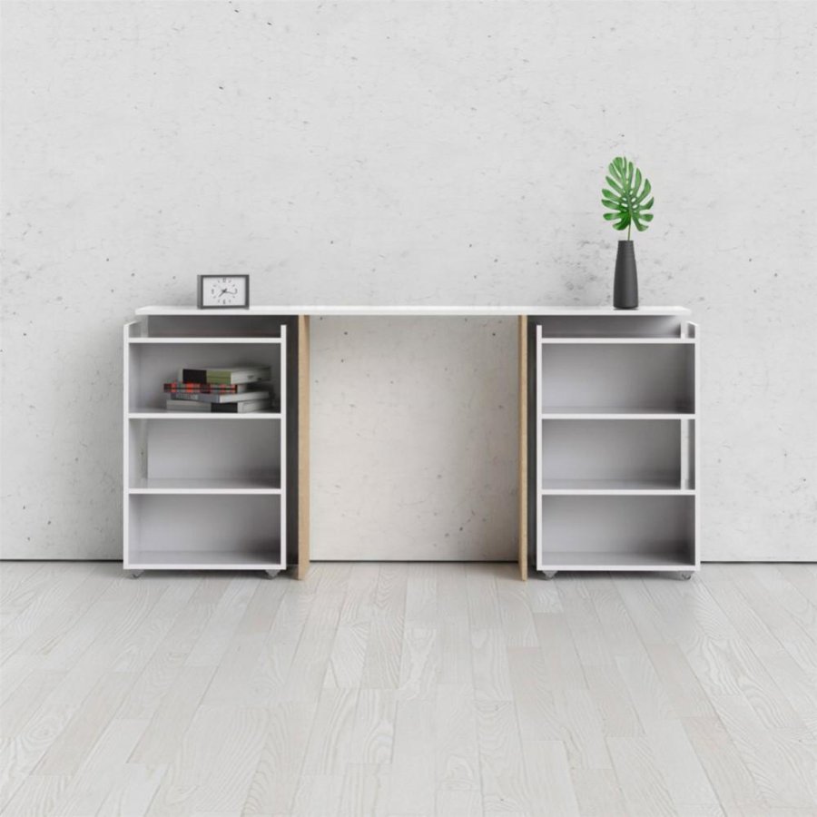 TVILUM Naia Kopfteil, mit 8 Regalen - weiße Spanplatte (160cm)