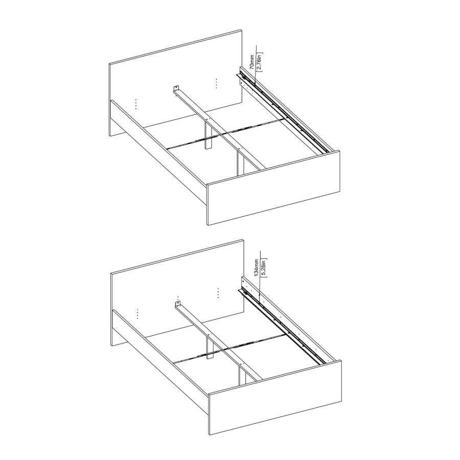 TVILUM Naia sengeramme - hvit hyglans (140x200)