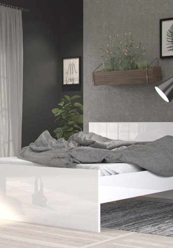 TVILUM Naia sengeramme - hvit hyglans (140x200)