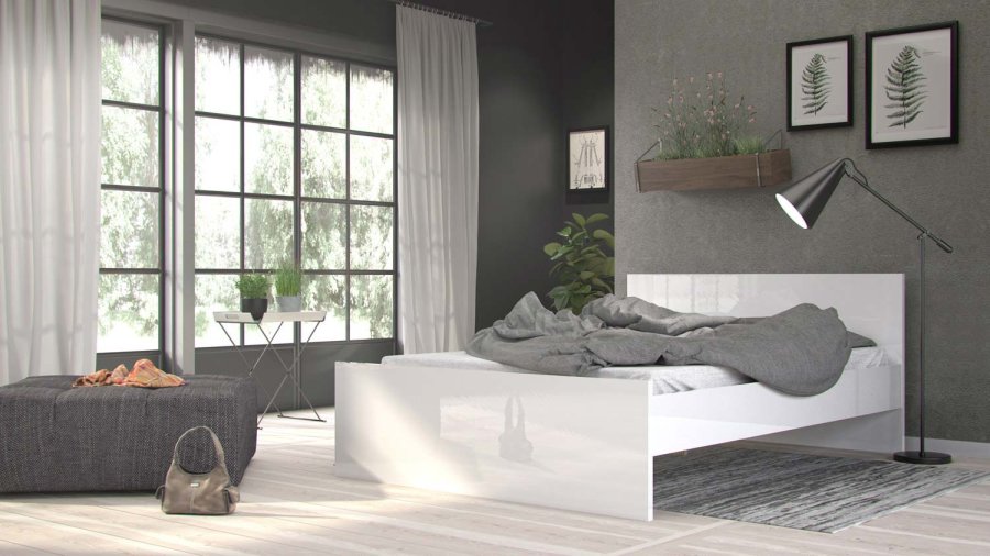 TVILUM Naia sengeramme - hvit hyglans (140x200)