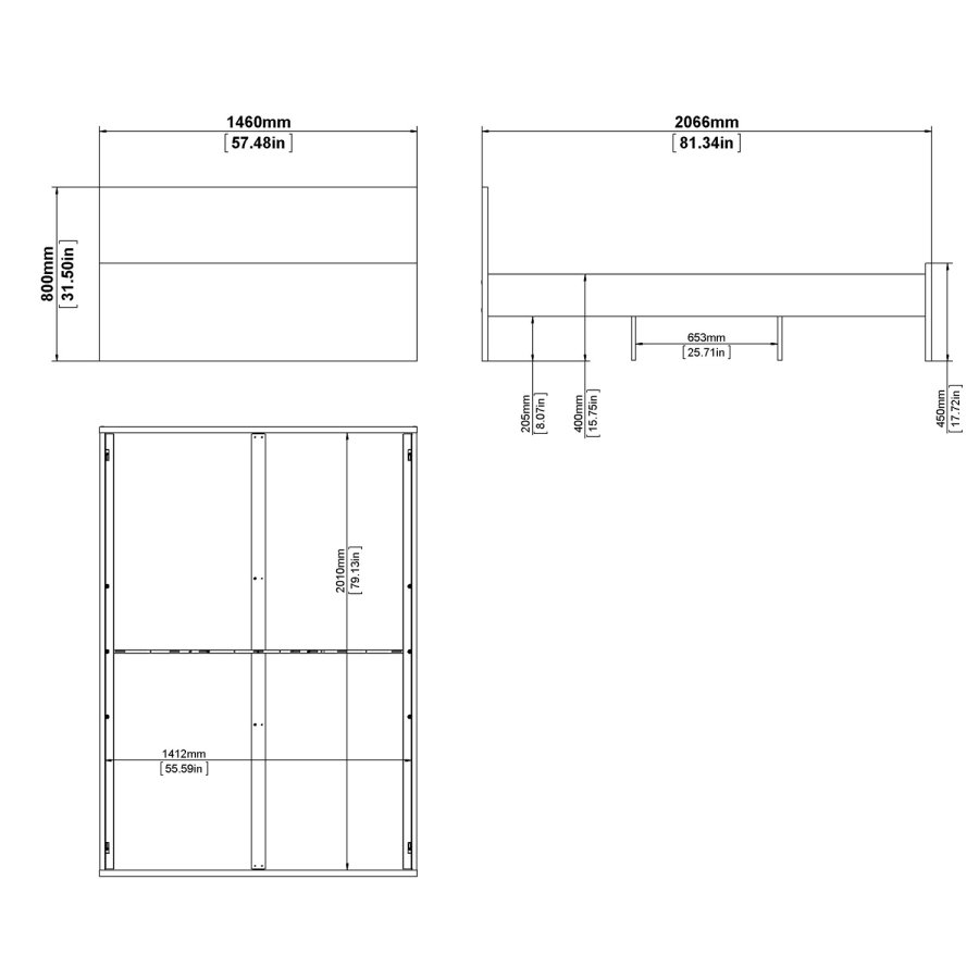 TVILUM Naia sengeramme - hvit hyglans (140x200)