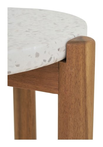 HOUSE NORDIC Terracina sidebord - Sidebord, akasie/terrazzo, naturlig<br>37x46 cm