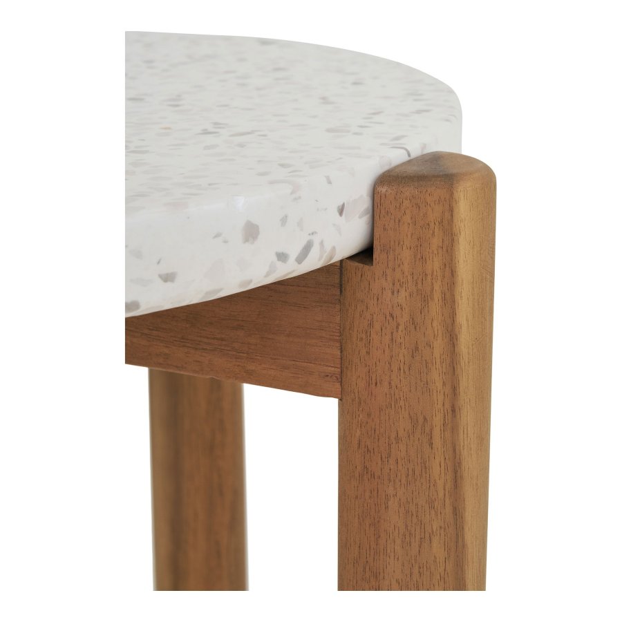 HOUSE NORDIC Terracina sidebord - Sidebord, akasie/terrazzo, naturlig<br>37x46 cm