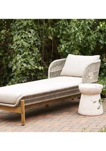 HOUSE NORDIC Bonn Sidebord - Sidebord, fiberleire med rillet design, naturlig<br>37x43 cm