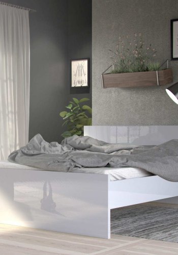 TVILUM Naia Bettgestell - Weiß Hochglanz (160x200) 