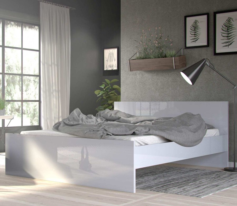 TVILUM Naia Bettgestell - Weiß Hochglanz (160x200) 