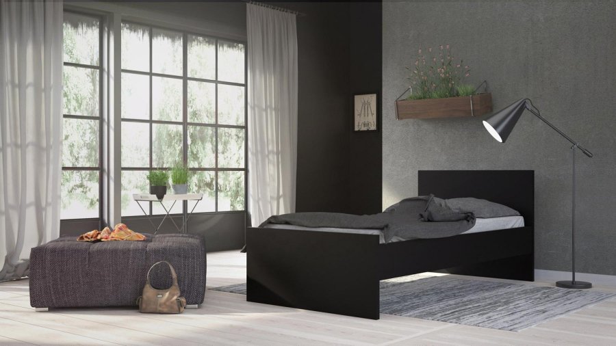 TVILUM Naia Bettgestell - Mattschwarz (90x190)