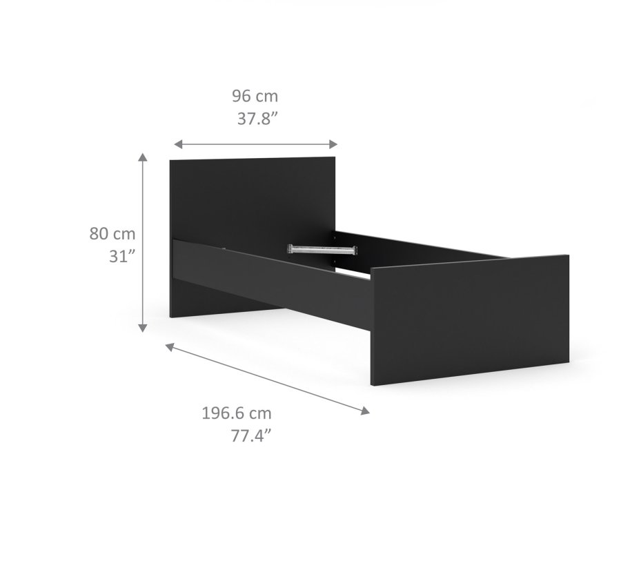 TVILUM Naia Bettgestell - Mattschwarz (90x190)