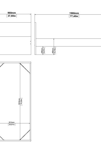 TVILUM Naia Bettgestell - Weiß Hochglanz (90x190) 