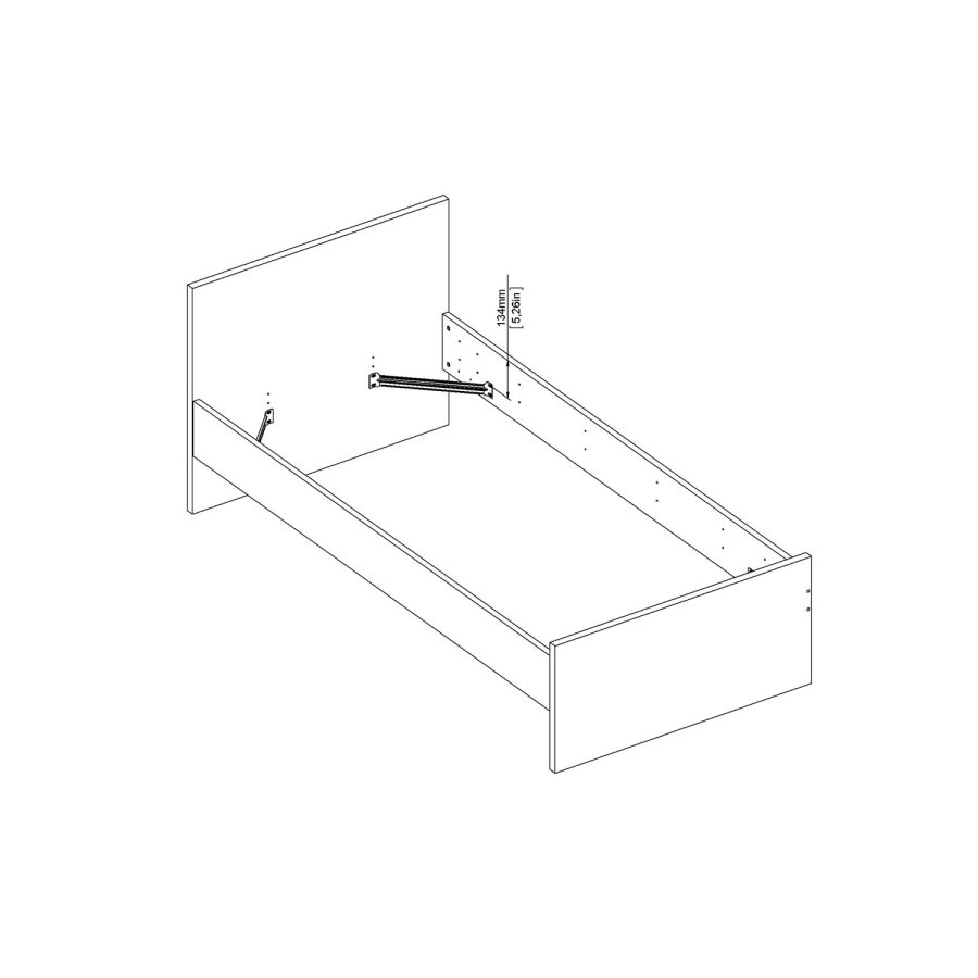 TVILUM Naia Bettgestell - Weiß Hochglanz (90x190) 