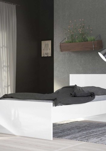 TVILUM Naia Bettgestell - Weiß Hochglanz (90x190) 