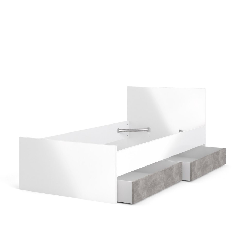 TVILUM Naia Bettgestell - Weiß Hochglanz (90x190) 