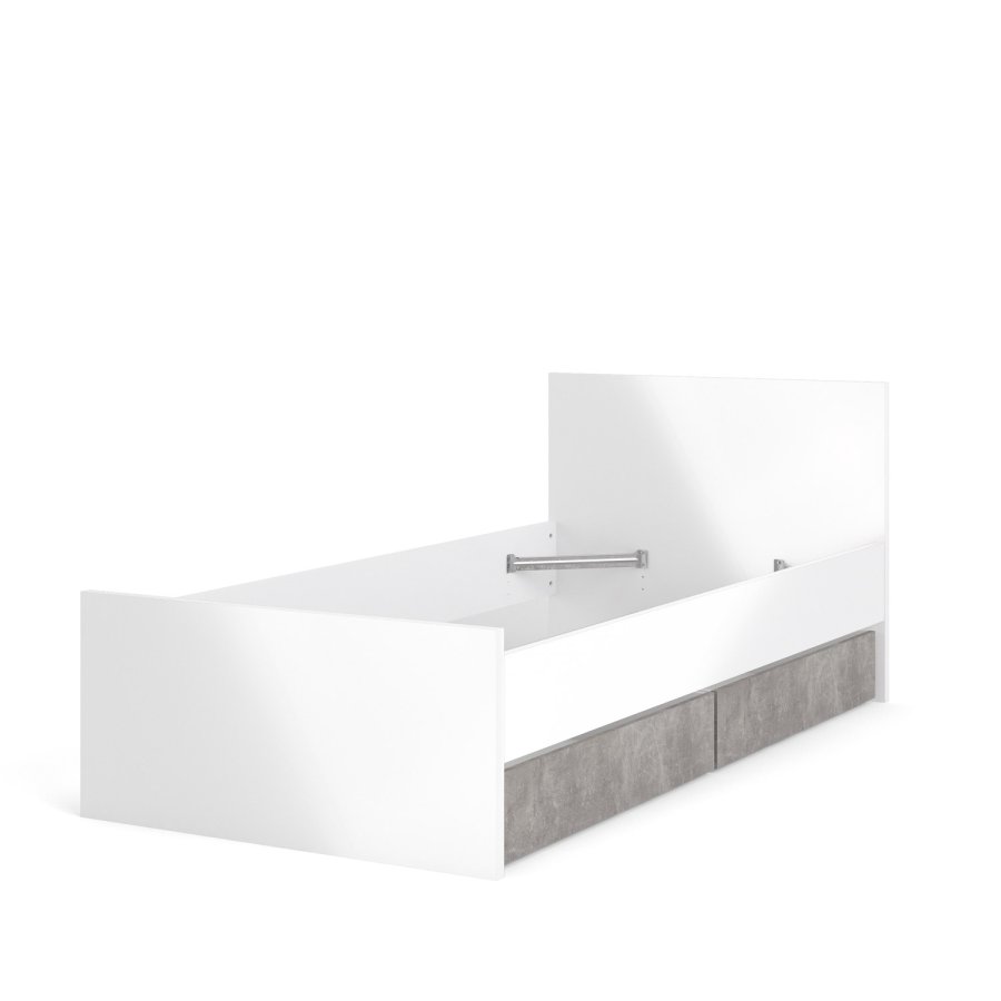 TVILUM Naia Bettgestell - Weiß Hochglanz (90x190) 