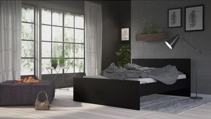 TVILUM Naia Bettgestell - Mattschwarz (140x190) 