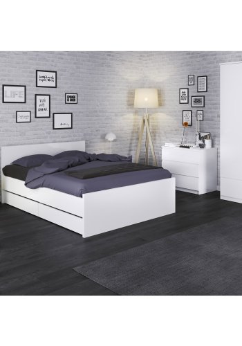 TVILUM Naia Bettgestell - Weiß Hochglanz (140x190) 