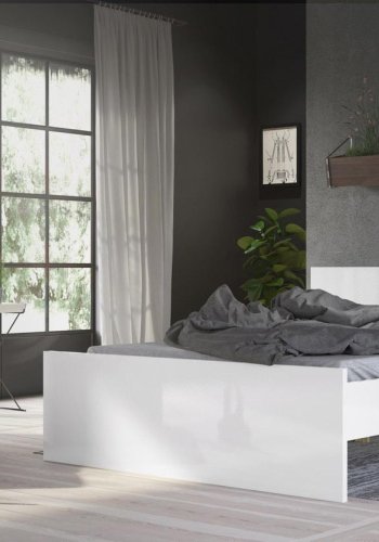TVILUM Naia Bettgestell - Weiß Hochglanz (140x190) 