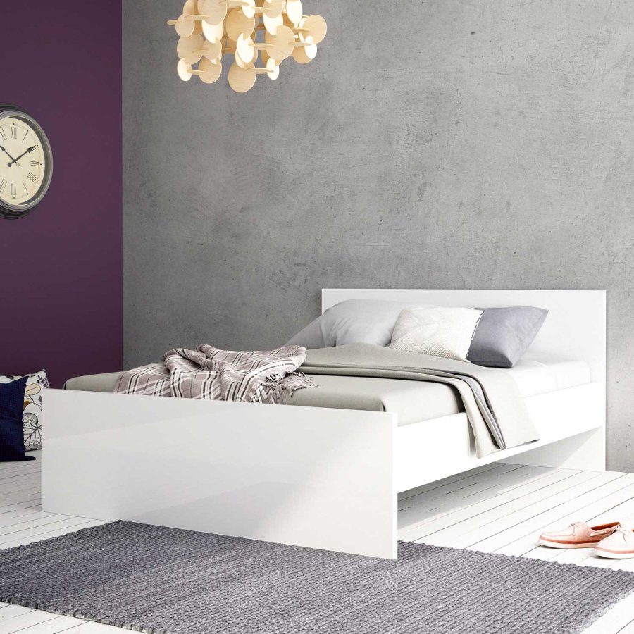 TVILUM Naia Bettgestell - Weiß Hochglanz (140x190) 