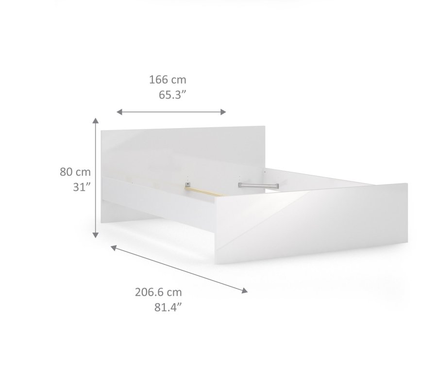 TVILUM Naia Bettgestell - Weiß Hochglanz (160x200)