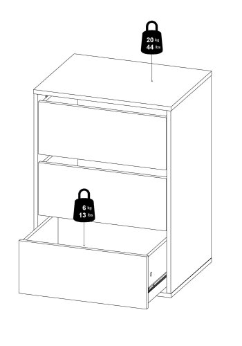 
TVILUM Verona/Firenze skuffesektion - hvid mdf, 3 skuffer
