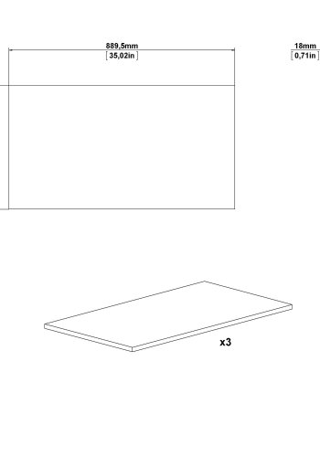 TVILUM Verona - Firenze hylder - hvid tr, bred, 3 stk.