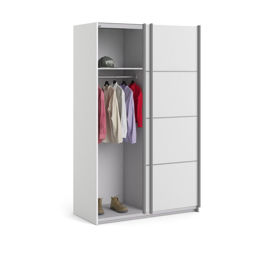 
TVILUM VERONA skydedørsskab - hvidt træ, 2 smalle skydedøre
