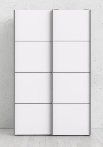 
TVILUM VERONA skydedørsskab - hvidt træ, 2 smalle skydedøre
