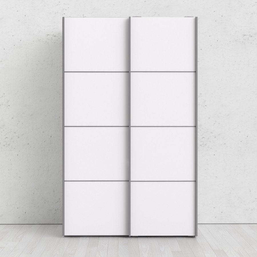 
TVILUM VERONA skydedørsskab - hvidt træ, 2 smalle skydedøre
