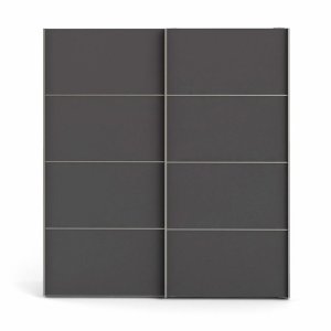 TVILUM Verona garderobeskab, m. 2 skydelger - hvid og gr folie