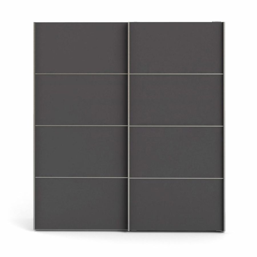 TVILUM Verona garderobe, m. 2 skyvedrer - hvit og gr folie