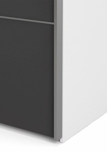 TVILUM Verona Kleiderschrank, m. 2 Schiebet�ren - wei�e und graue Folie