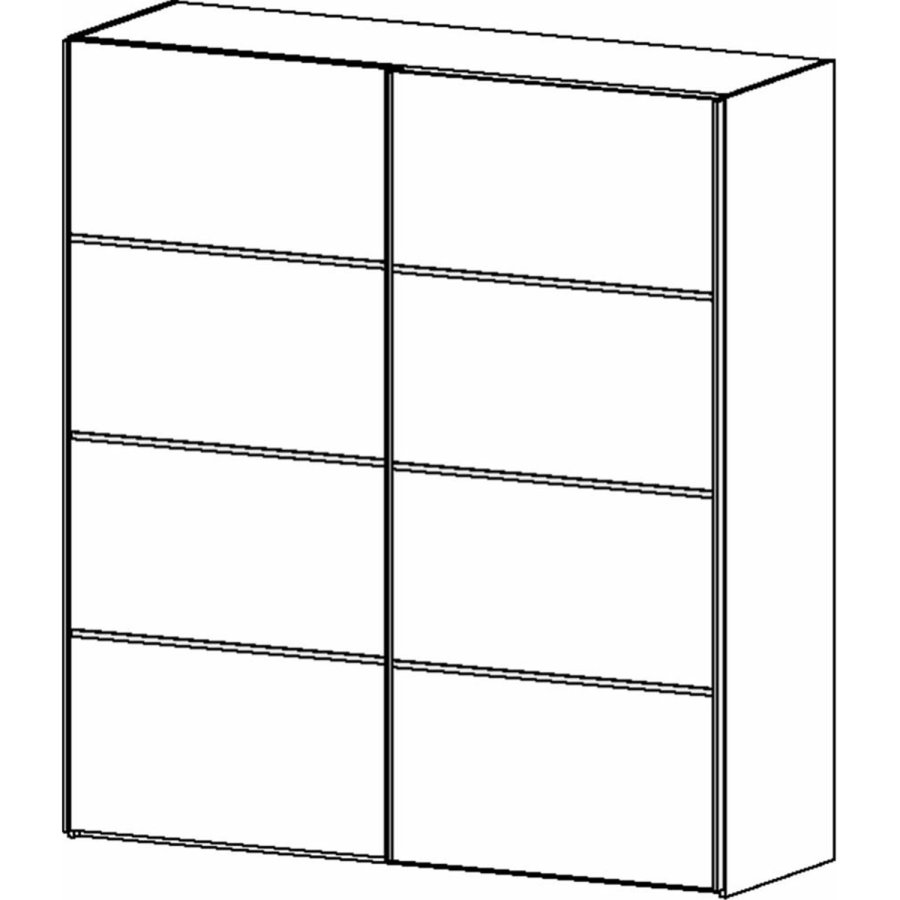 TVILUM Verona garderobe, m. 2 skyvedrer - hvit og gr folie