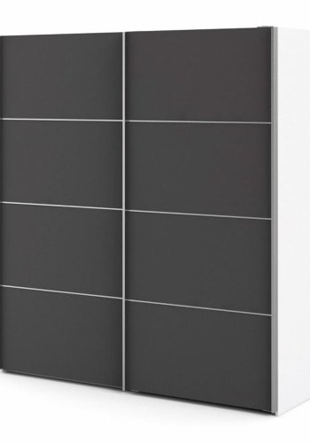 TVILUM Verona garderobe, m. 2 skyvedrer - hvit og gr folie