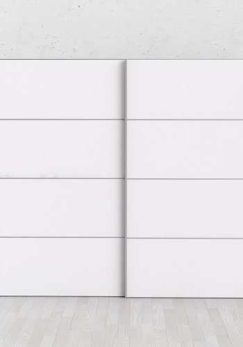 
TVILUM Verona garderobeskab - rektangulært, hvid laminat, 2 låger, 4 rum
