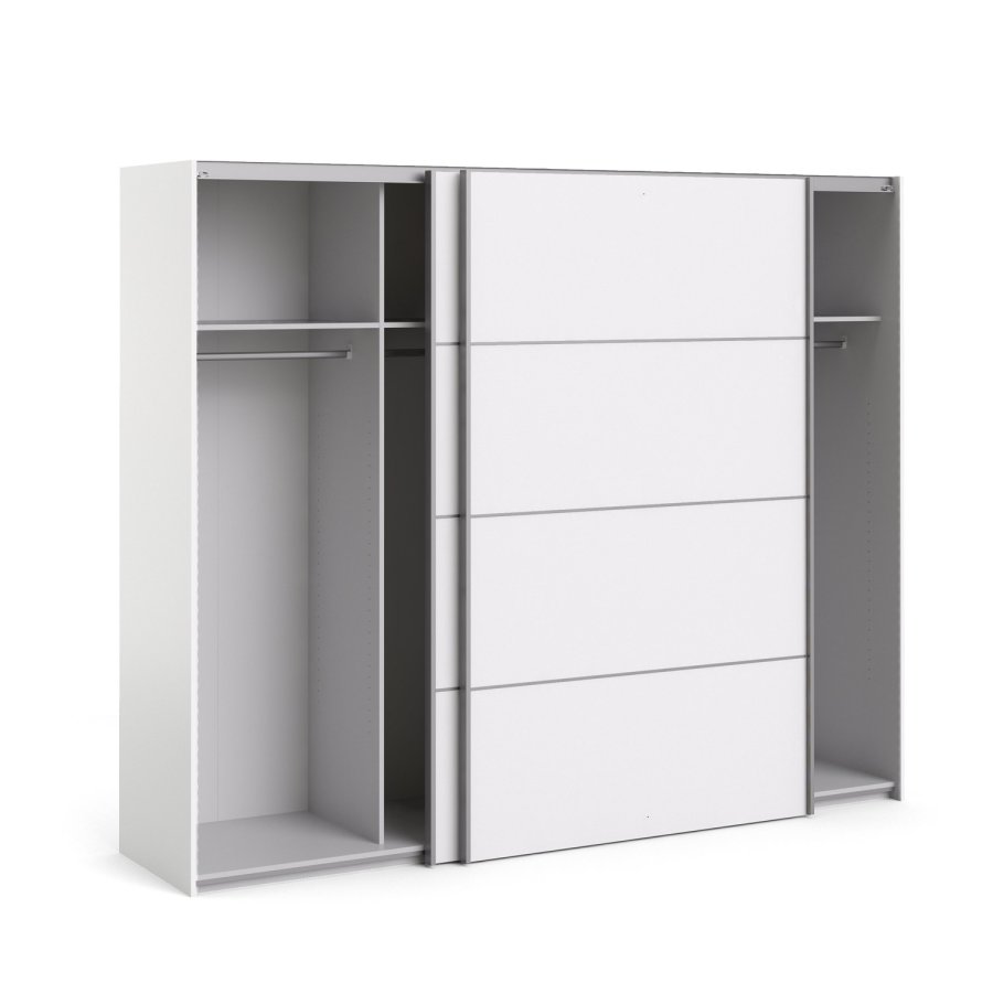 
TVILUM Verona garderobeskab - rektangulært, hvid laminat, 2 låger, 4 rum
