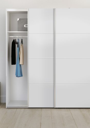 
TVILUM Verona garderobeskab - rektangulært, hvid laminat, 2 låger, 4 rum
