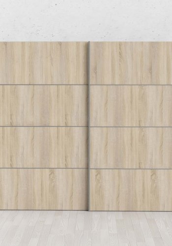 
TVILUM Verona skydedørsskab - hvid, natur træ, 2 skydedøre
